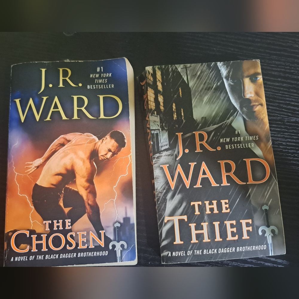 J.R. Ward The Thief & The Chosen — Paperback Book Duo, Orange & Blue Covers